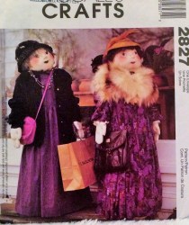 2827 4 FOOT CLOTH SHOPPER DOLL, DRESS (RED HATTER) PATTERN